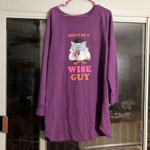 Tootsie Pops Junior Women's Owl Sleepshirt Nightgown Wise Guy XXL‎ Sleep Shirt